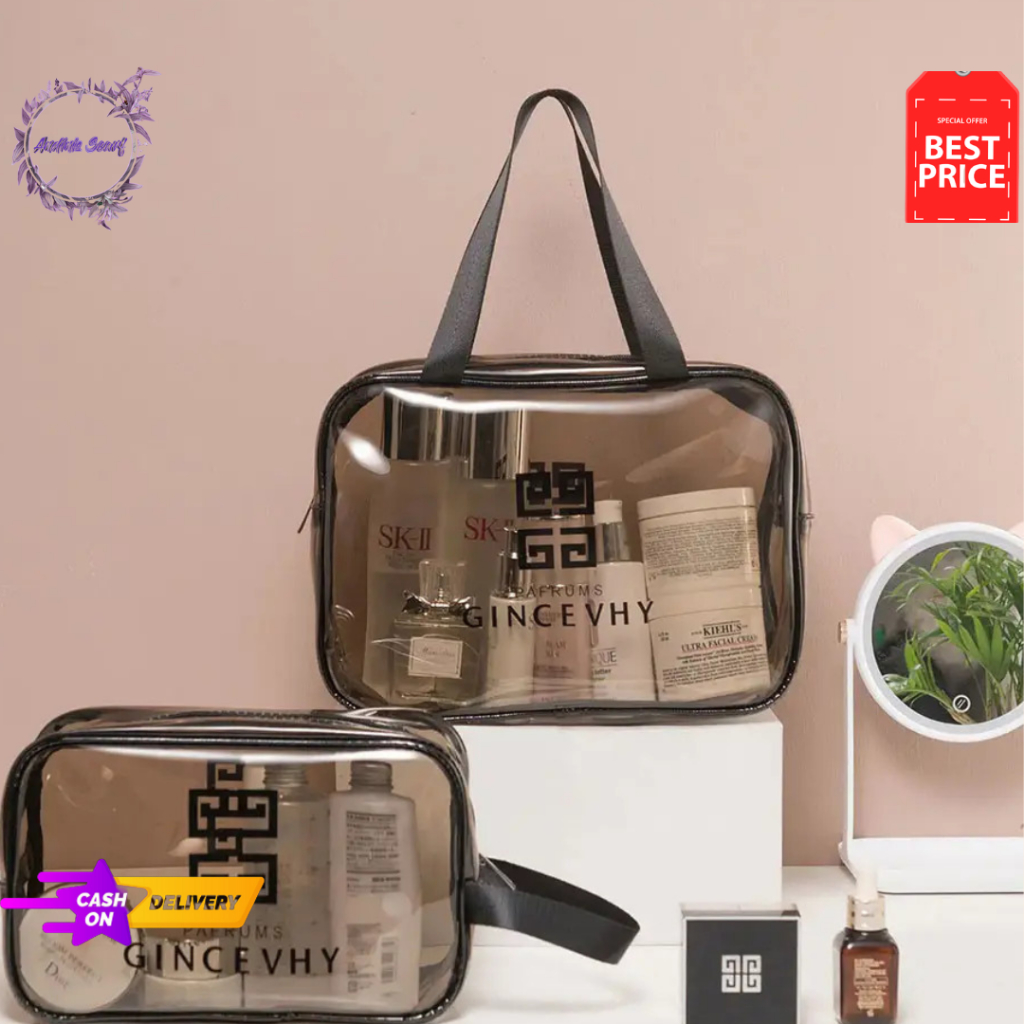 Tas Kosmetik Pouch Makeup Transparan Mini Waterproof