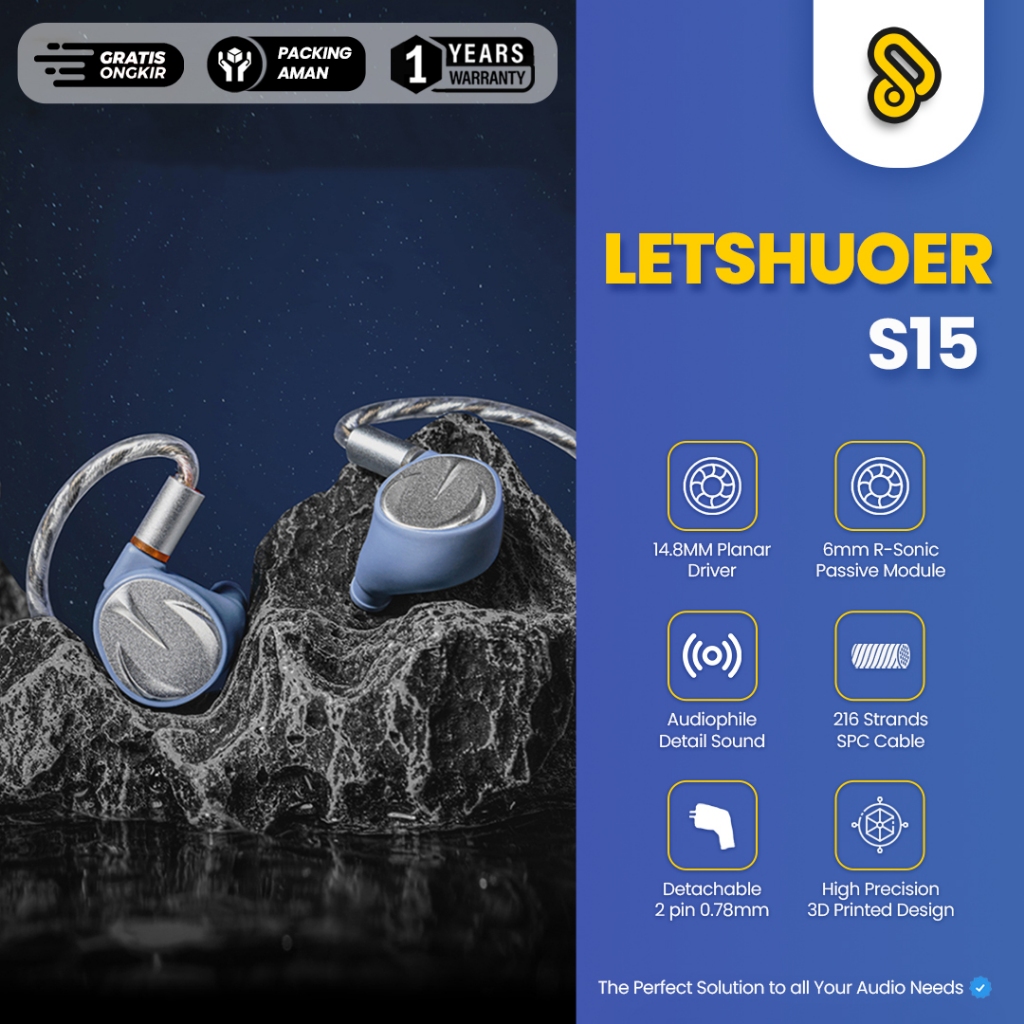 Letshuoer / Shuoer S15 14.8mm Planar Driver In Ear Monitor Earphone