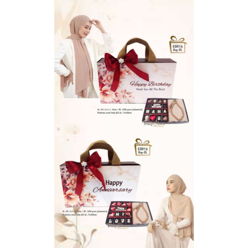

hampers hadiah ulang tahun anniversary coklat trulychoco EGH16 bag