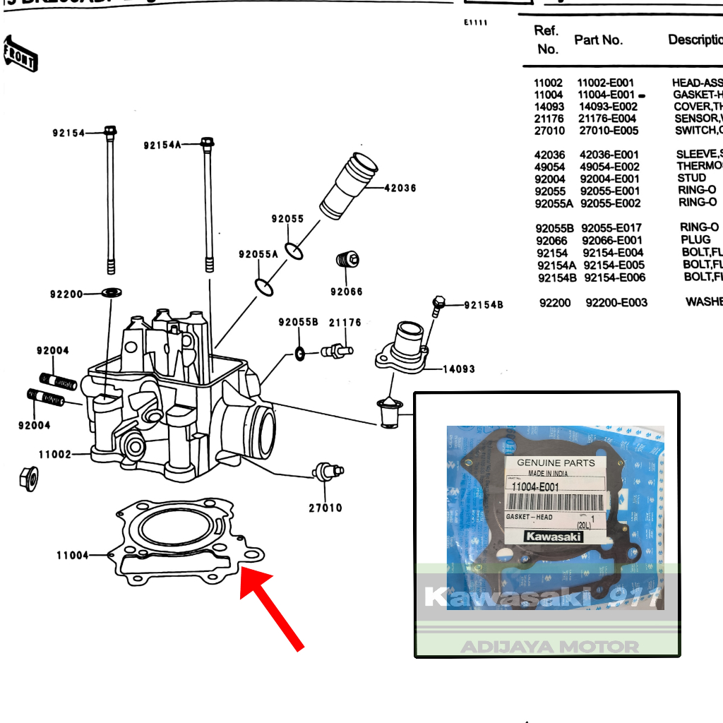 PAKING BLOK  PULSAR 200NS BAJAJ