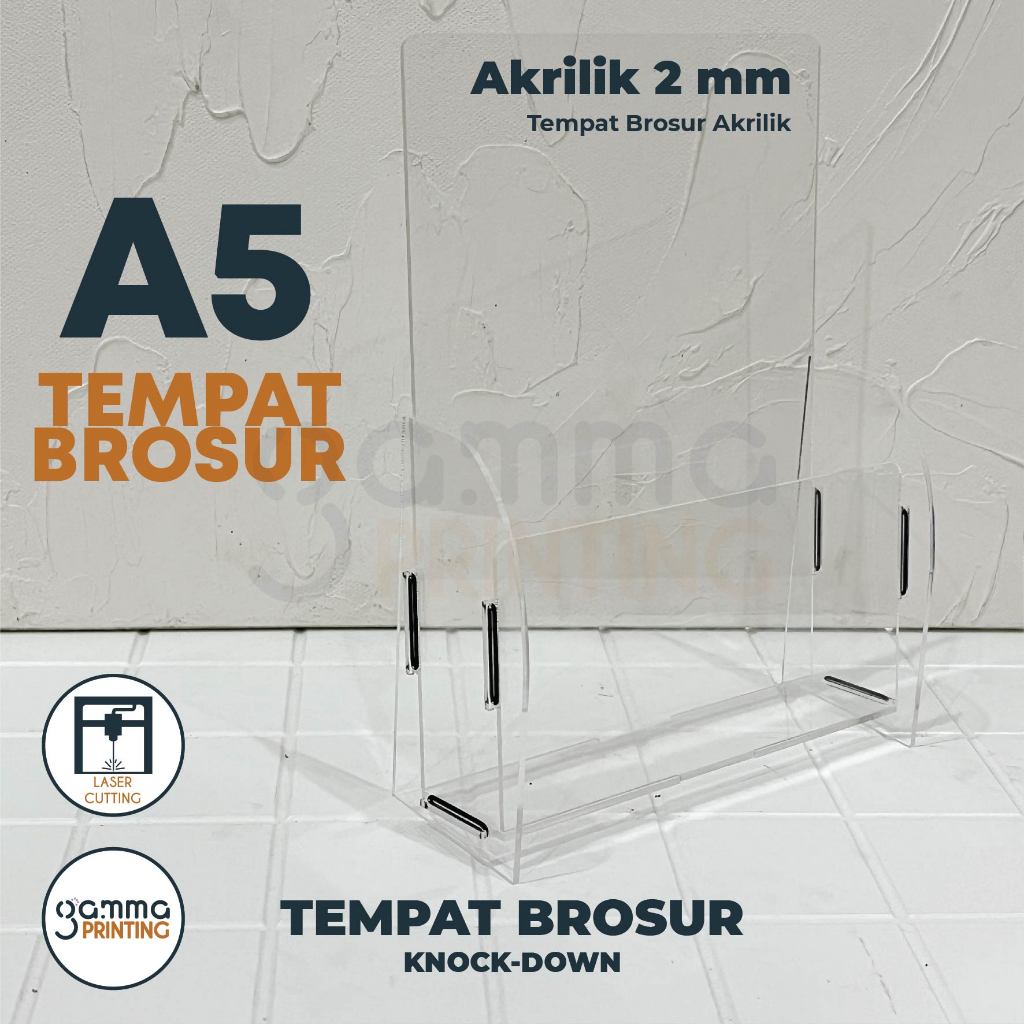 Akrilik Tempat Brosur A5 / Rak / Box / Holder Toko