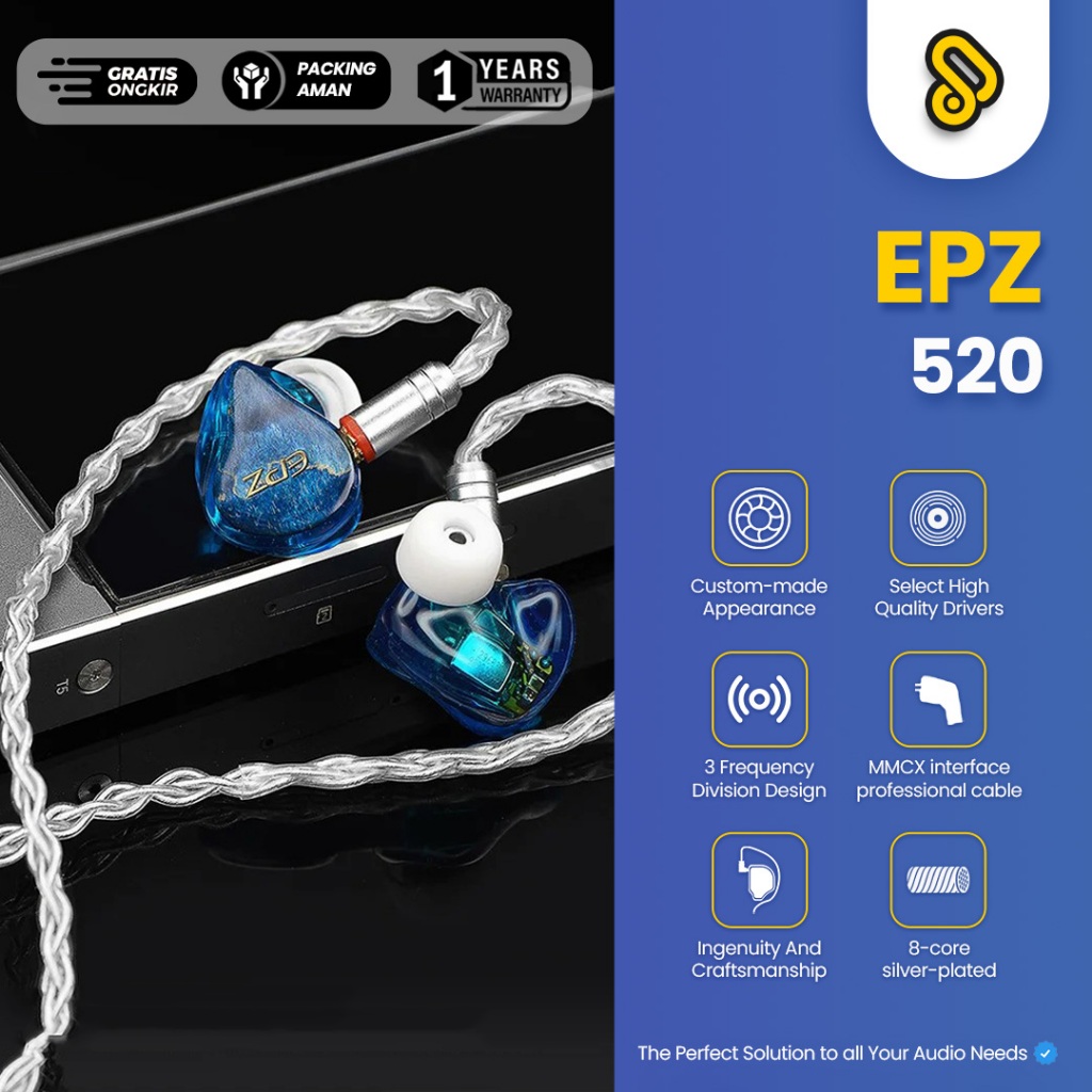 EPZ 520 5BA Monitor HIFI In Ear Monitor Earphone