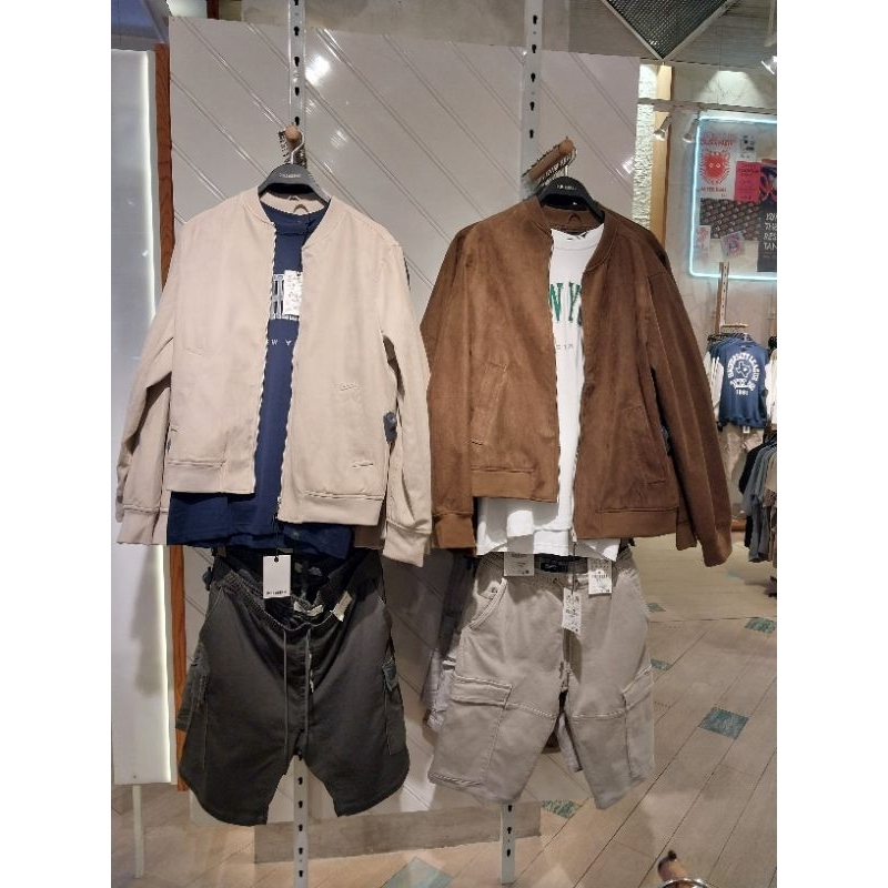 PULL&BEAR Jaket Bomber Jacket Suede Pull and Bear Basic BEST SELLER TERMURAH ORIGINAL