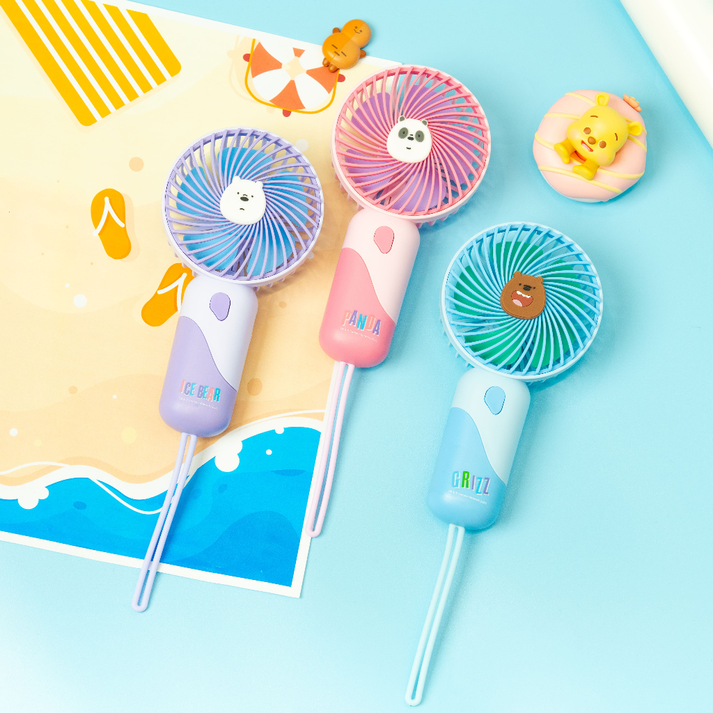 Miniso x We Bare Bears Mini Fan Kipas Tangan Kipas Mini Genggam Kipas Tangan Portable