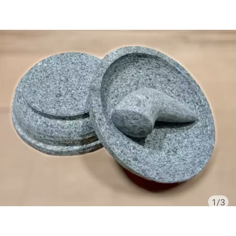 cobek batu asli batu kali 22cm