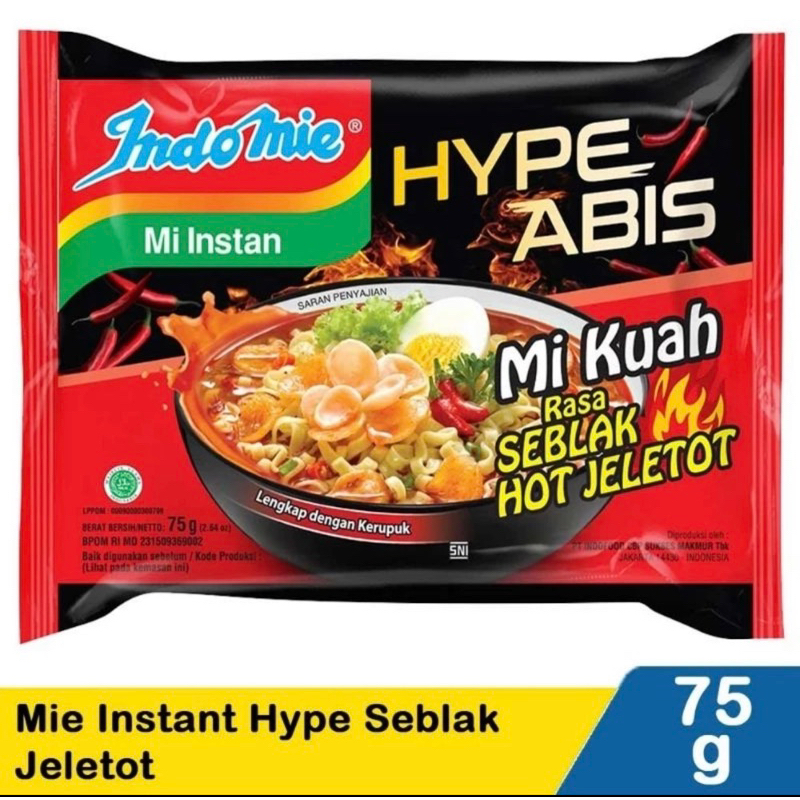

indomiee kuah Seblak Hot jeletot 75gr