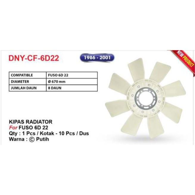 DNY Kipas Radiator Mobil Radiator Fan untuk Truk Fuso 6D 22