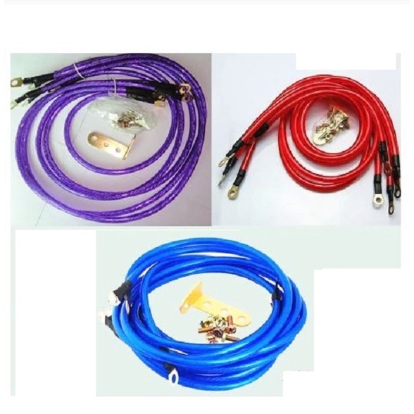Kabel Grounding Mobil 5 titik Biru Ungu Merah Universal