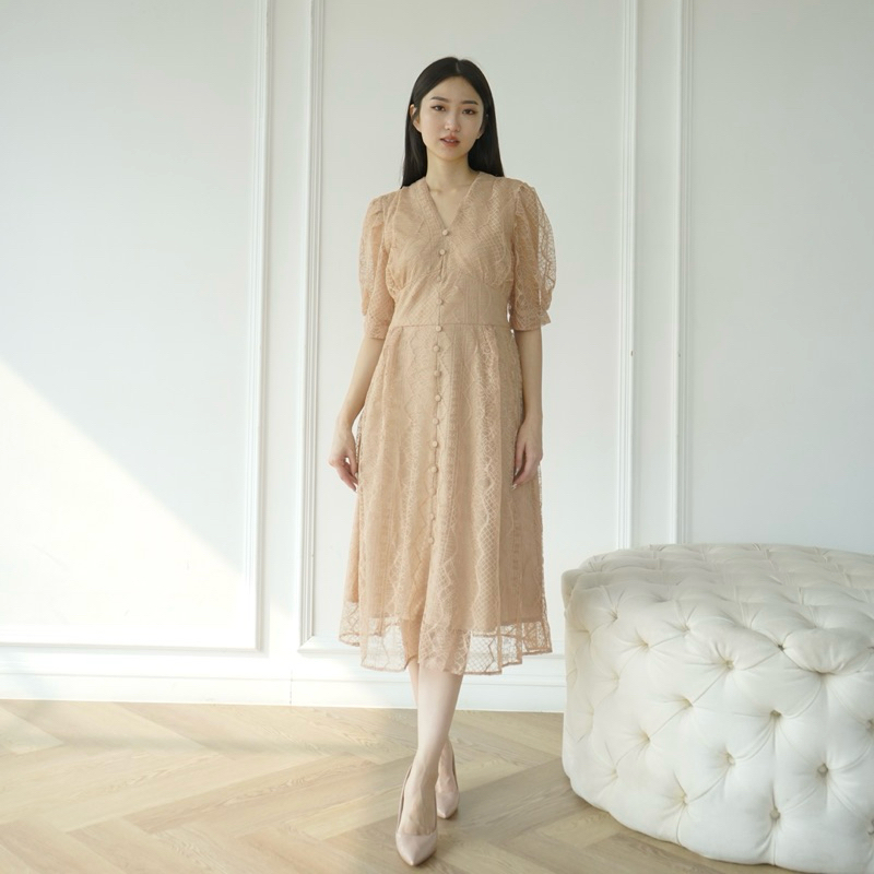 KC - Arial Dress - Dress wanita brokat - jalan santai - pesta kecil - variasi warna