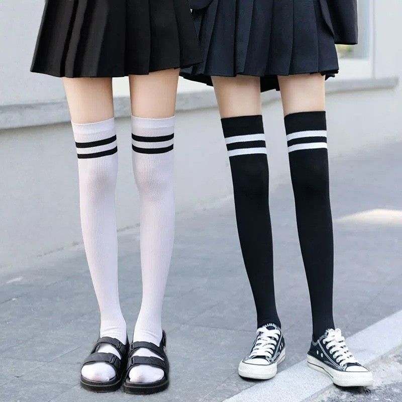 Kaos Kaki Wanita Over Knee Panjang Diatas Lutut Kaus Kaki Jk Kaki Tipis Bertekanan
