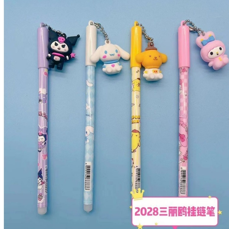 

RB (12Pc) Pen Gantung Besi Rantai SANRIO CINNAMOROLL KUROMI POMPOMPURIN Pena Ballpen Gel B 600
