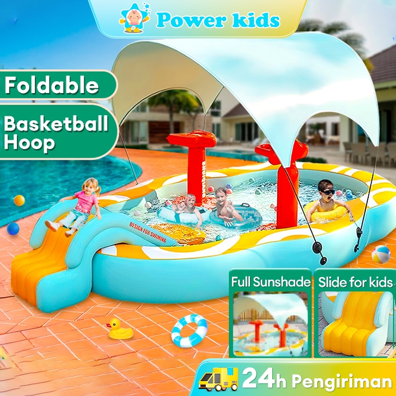 [BEIGE]Kolam Renang Anak Perosotan Jumbo Perosotan karet untuk kolam renang anak jumbo