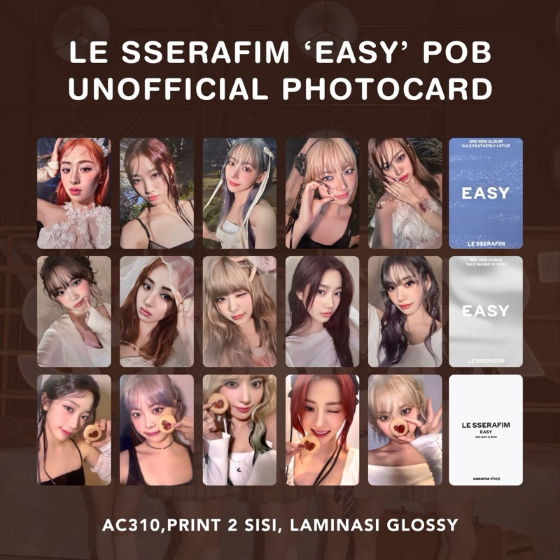 POB L3 SSERAF1M ‘EASY’ UNOFFICIAL PHOTOCARD Balmy Flex Featherly Lotus Sheer Myrrh Compact Ver. Weve