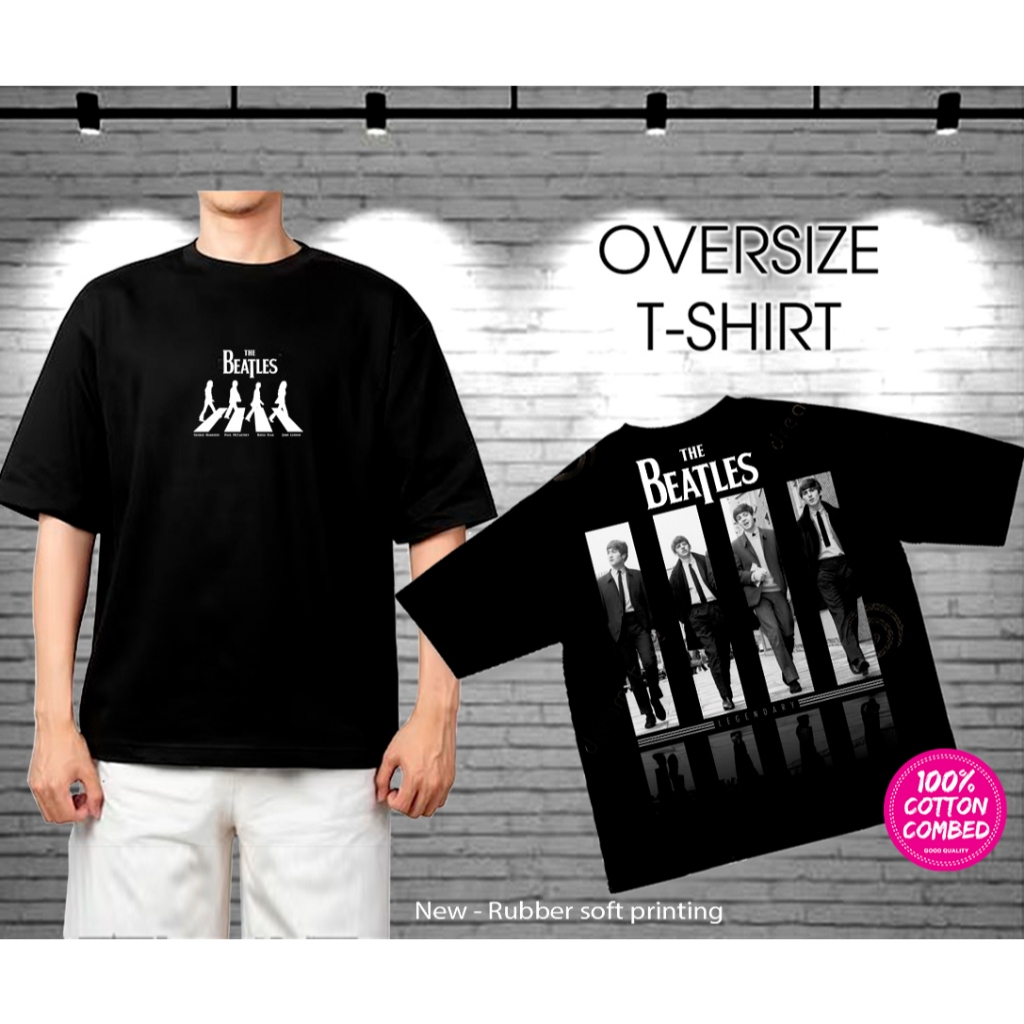 Kaos Beatles Oversize Tshirt  Streetwear Distro Pria | Wanita Jumbo