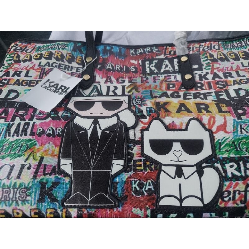 leather Totebag art colorful Krl / canvas totetag Krl