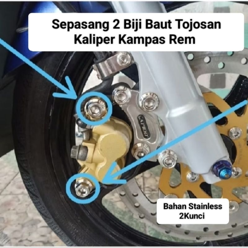 Probolt Kaliper Yamaha Jupiter Z Vega Nouvo RX King F1ZR Baut Tojosan  Kampas Rem Depan Kaliper Seta