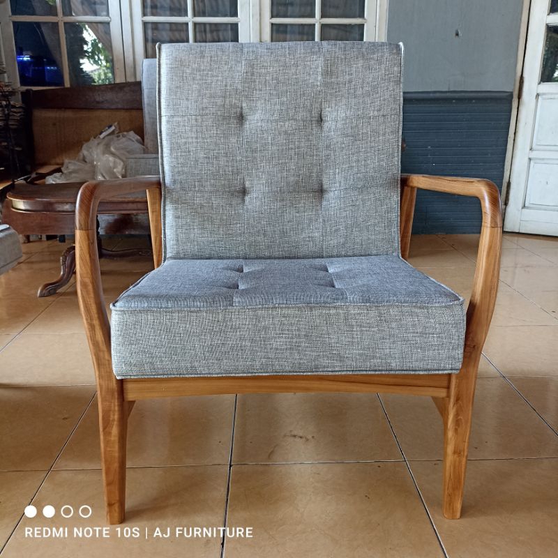 kursi sofa bantalan kayu jati kursi tamu kursi teras santai minimalis