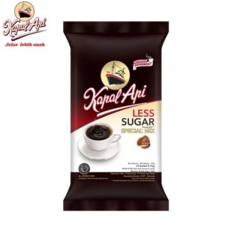 

Kopi Kapal Api Less Sugar Special Mix 10 sachet x 21gr
