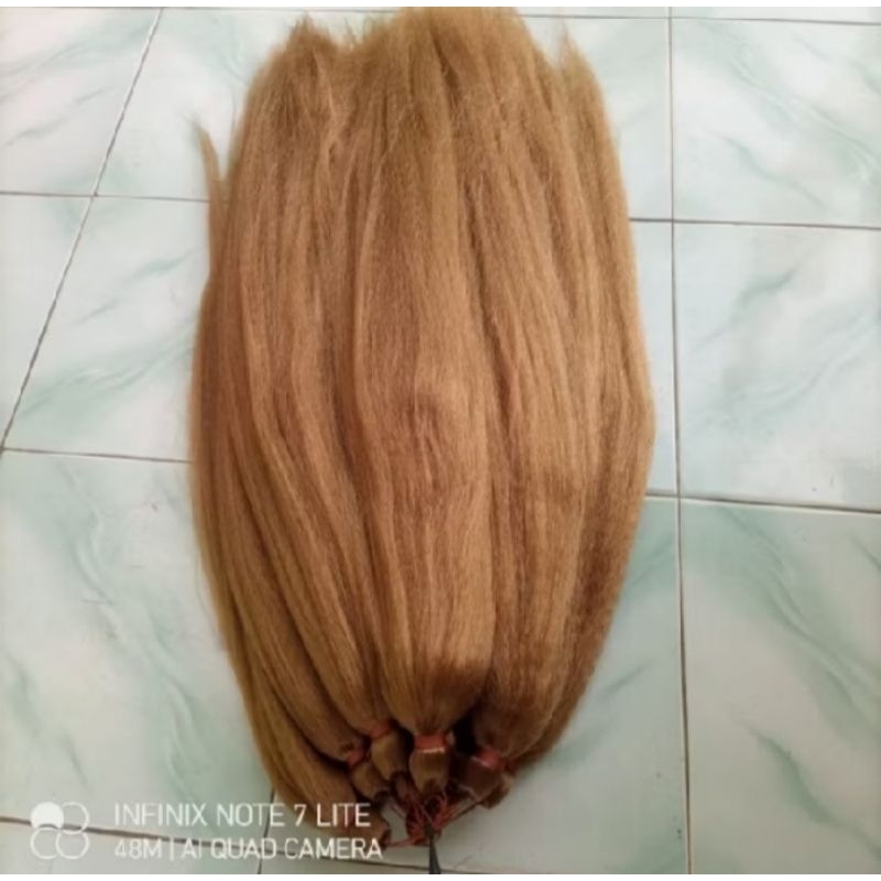 Rambut sambung cemara warna pirang polos panjang 80cm