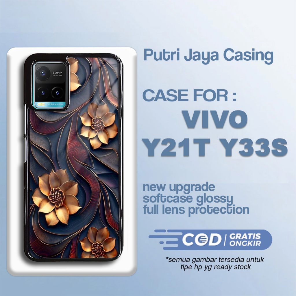 Case Vivo Y21T Y33S Terbaru Bunga Baru Hardcase Softcase Glossy Casing Vivo Y21T Y33S Terlaris