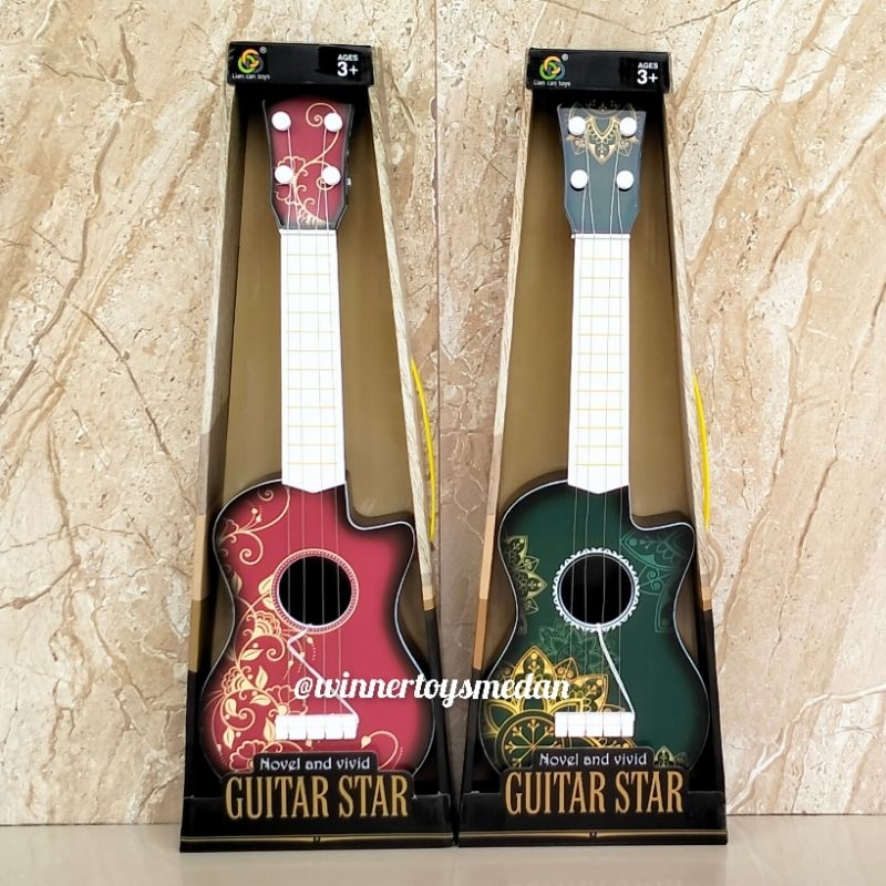 Mainan Gitar Anak Ukulele / Mainan Guitar Star Senar 4 Senar 6