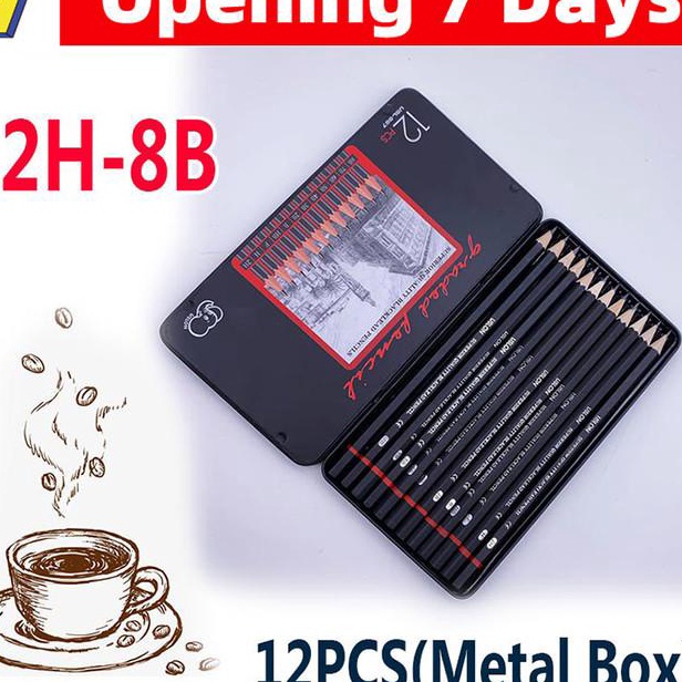 

DISCOUNT TODAY 12 pcs Pensil gambar sketsa set lengkap 2H H F B HB 2B 3B 4B 5B 6B 2