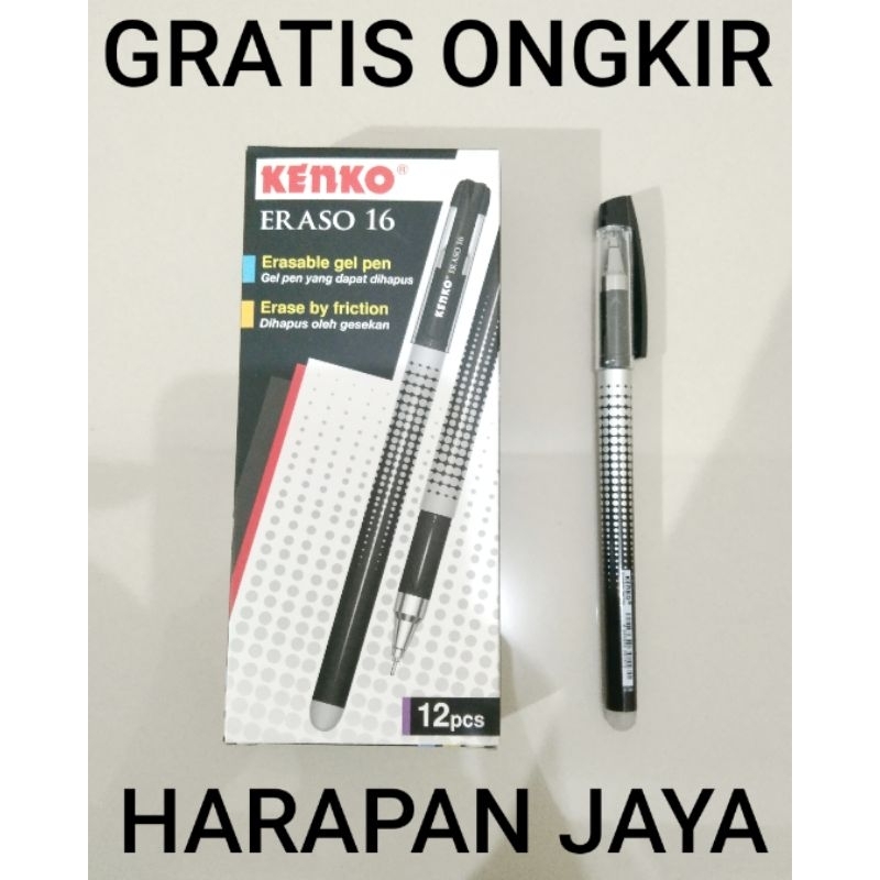 

Gel Pen Erasable ERASO 16 KENKO Bisa Dihapus Per Lusin ( ISI 12 PCS )