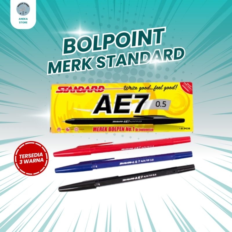 

0078 pulpen standard_pulpen standard ae7_pulpen standard warna hitam,biru,merah