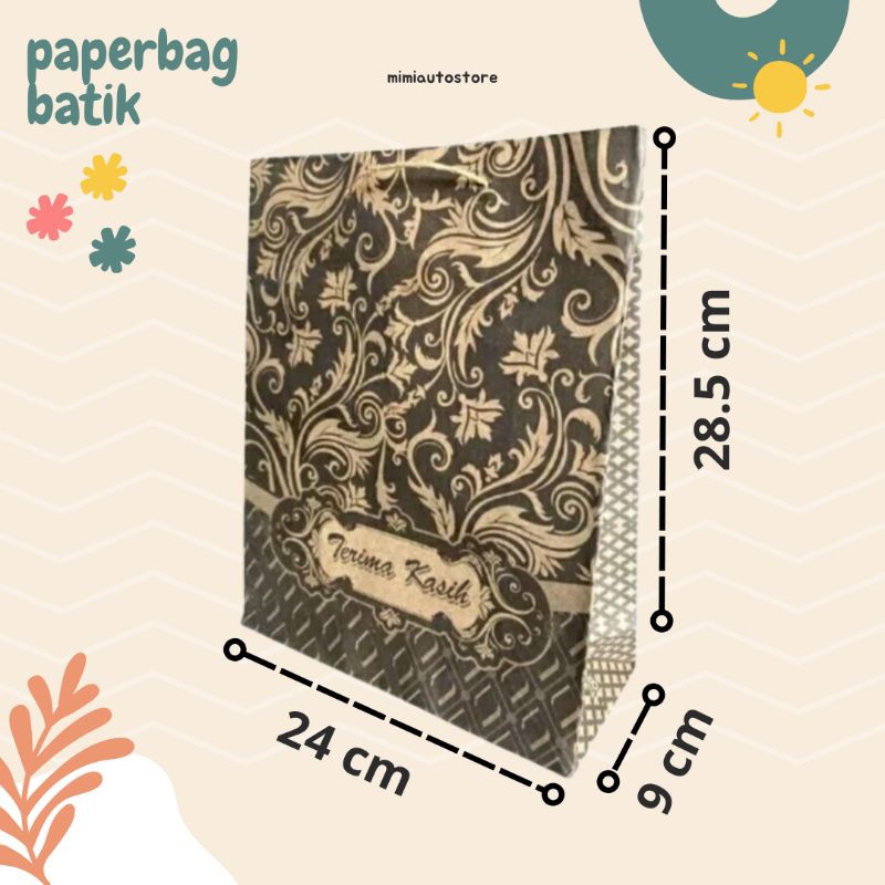 

PAPERBAG BESAR UKURAN TINGGI 28,5 CM PANJANG 24 CM LEBAR 9 CM | TAS SNACK KERTAS HAJATAN KENDURI DAN PESTA | MOTIF BATIK