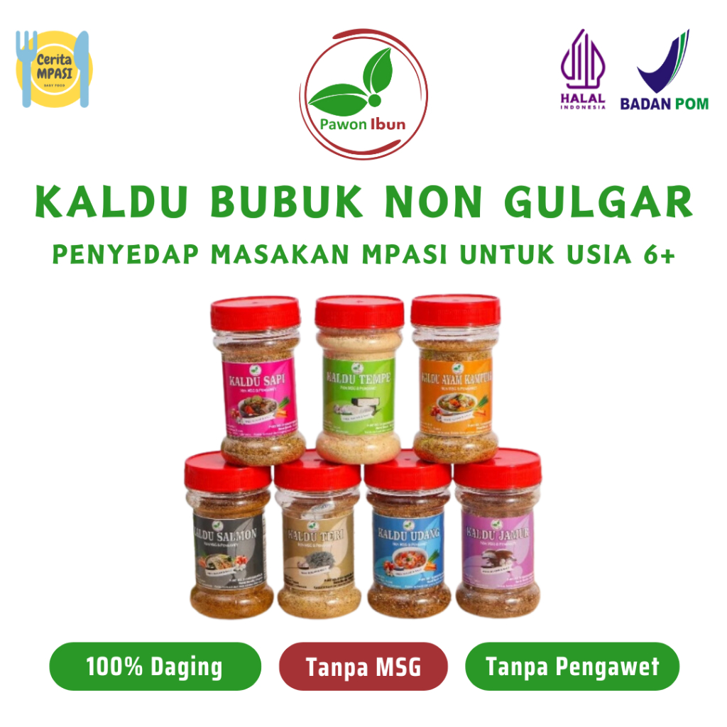 

Pawon Ibun Kaldu Bubuk Non Gula & Garam | Penyedap Masakan | Kaldu Bayi & Anak MPASI Non MSG