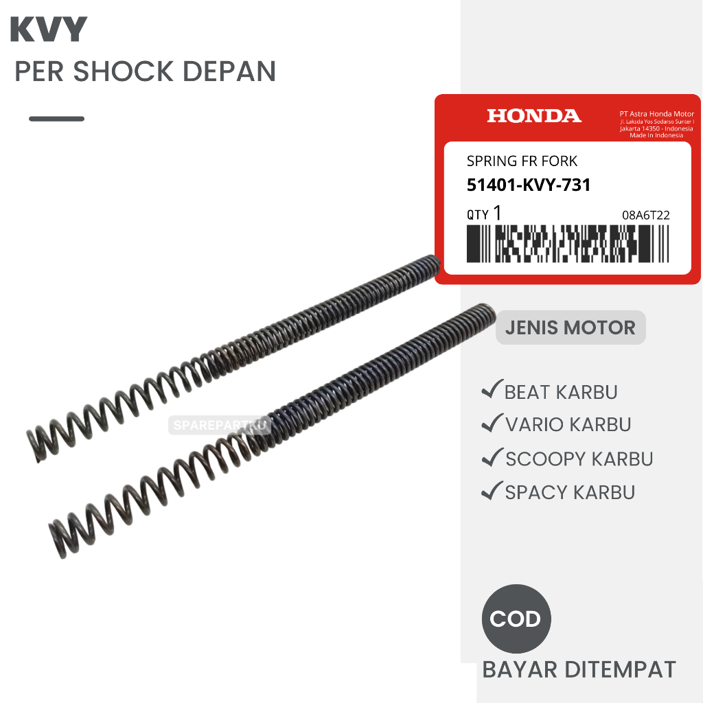 (KVY) PER SHOCK DEPAN BEAT KARBU, VARIO KARBU, SCOOPY KARBU, SPACY KARBU/ SHOK/ SKOK/ PER DEPAN