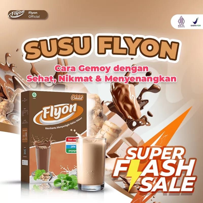 

Flyon Susu Penggemuk Badan Rasa Coklat 200gr