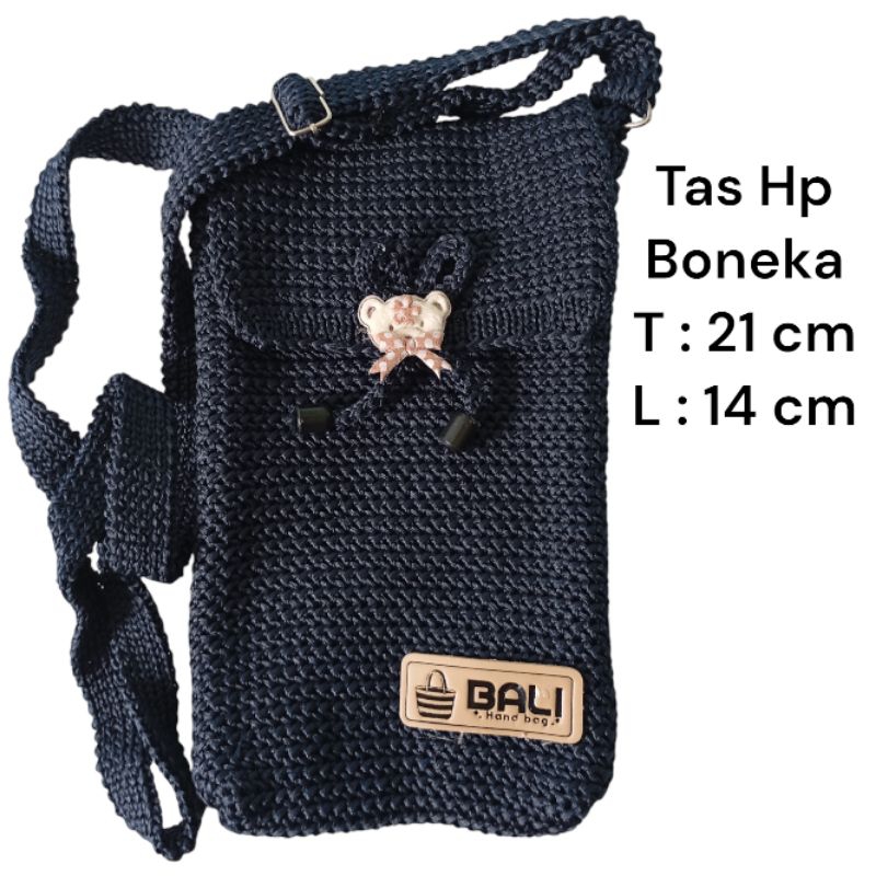 tas rajut hp pita selempang wanita terbaru tanpa resleting
