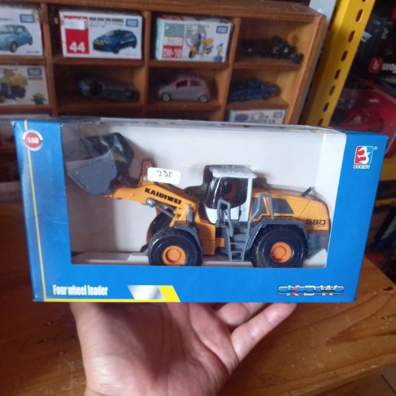 diecast miniatur alat berat wheel loader truk tambang dan konstruksi mainan anak