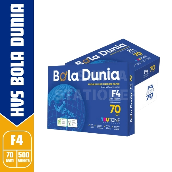 

(RIM) KERTAS HVS BOLA DUNIA F4 / KERTAS HVS BOLA DUNIA 70gsm / KERTAS HVS