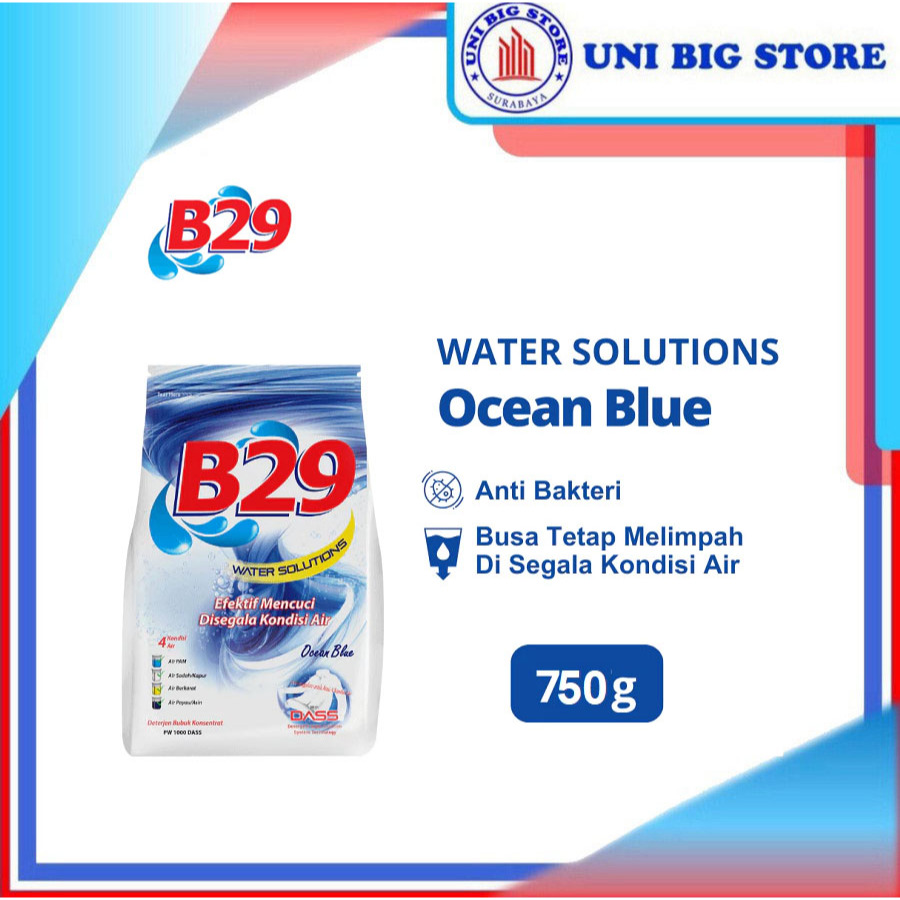 B29 Deterjen B-29 Sabun Bubuk Water Solutions OCEAN BLUE 750 gr Detergen