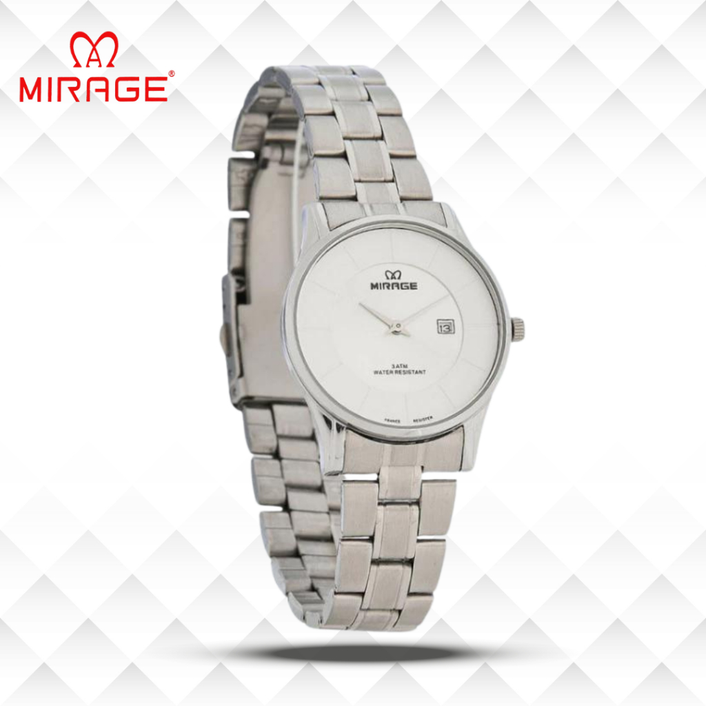 Mirage Jam Tangan Wanita Analog 2 Jarum 8670 L Silver Original Stainless