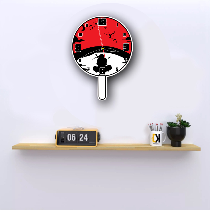 GILAN Jam Dinding Led Aesthetic ITACHI UCHIHA AKATSUKI Jam Dinding Anime Series