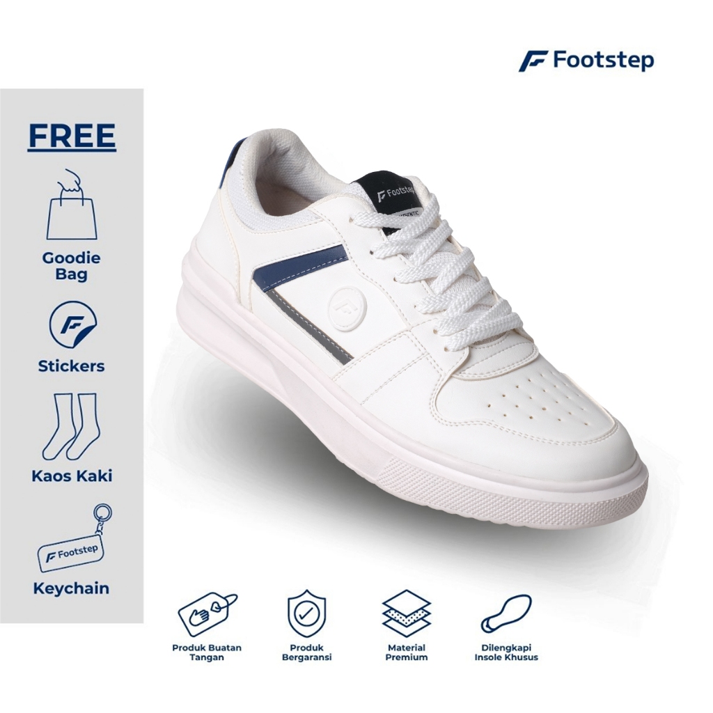 Footstep Footwear Sepatu Pria Sneakers Nelson Full White Original Shoes