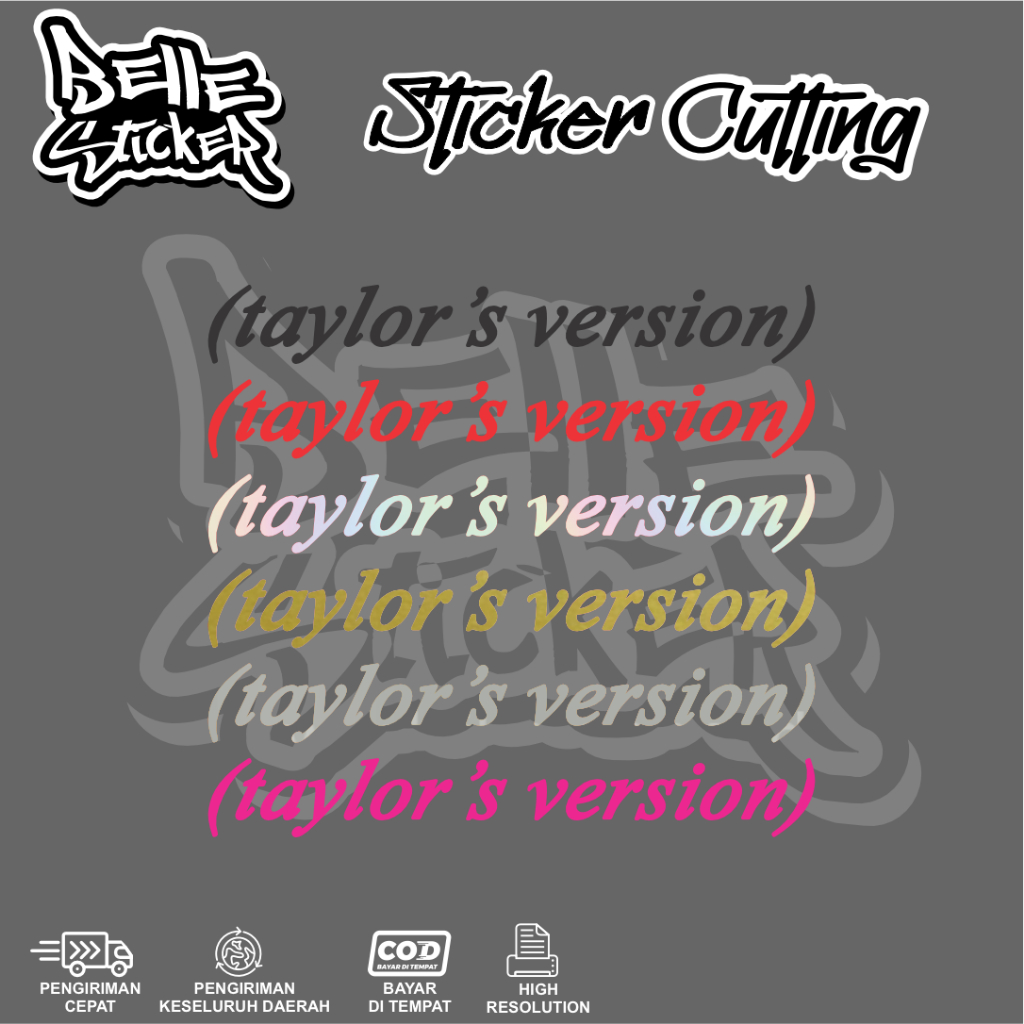 Cutting Stiker Taylor's Version Variasi Motor Mobil Sticker Kaca Keren Band Taylor Swift Red