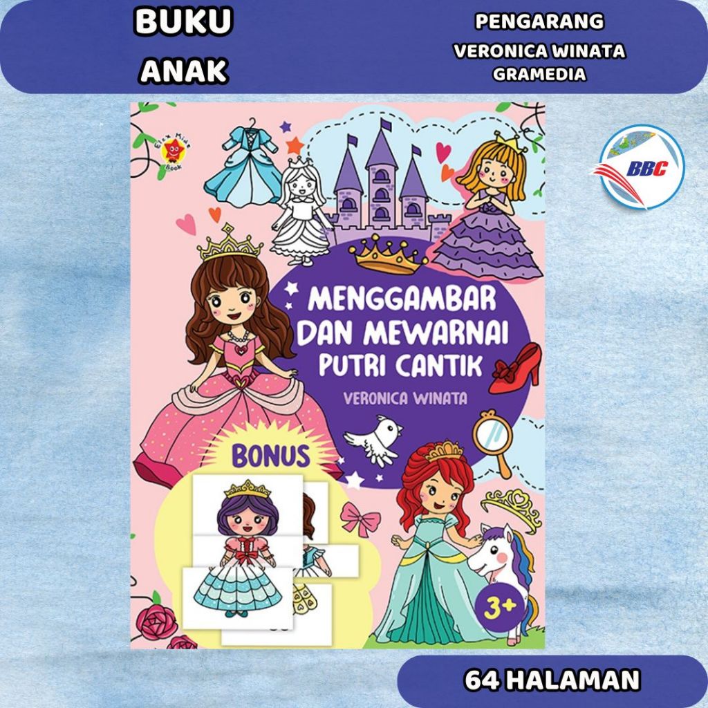 BUKU ANAK MENGGAMBAR DAN MEWARNAI PUTRI CANTIK