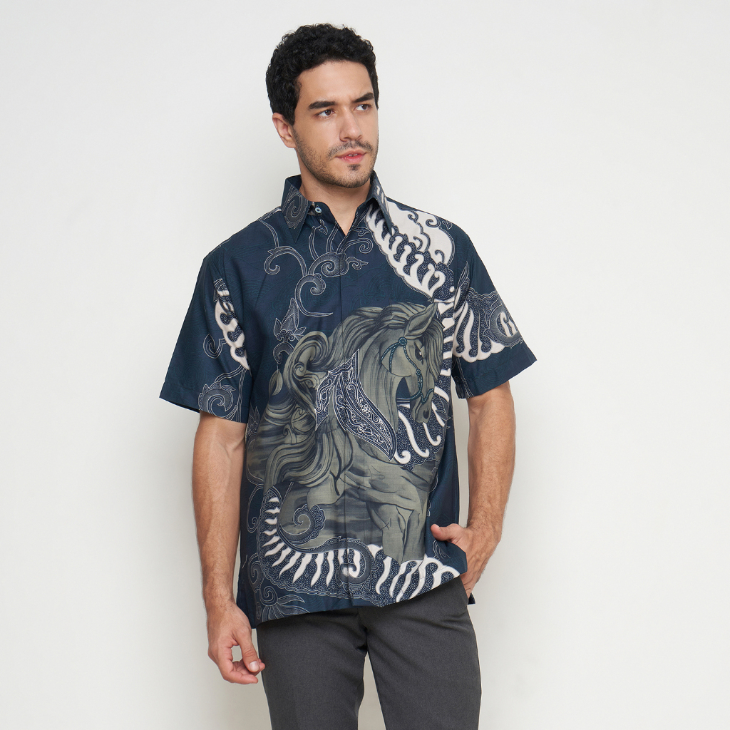 [Krisna Wahyu] Batik Pria Katun Lengan Pendek