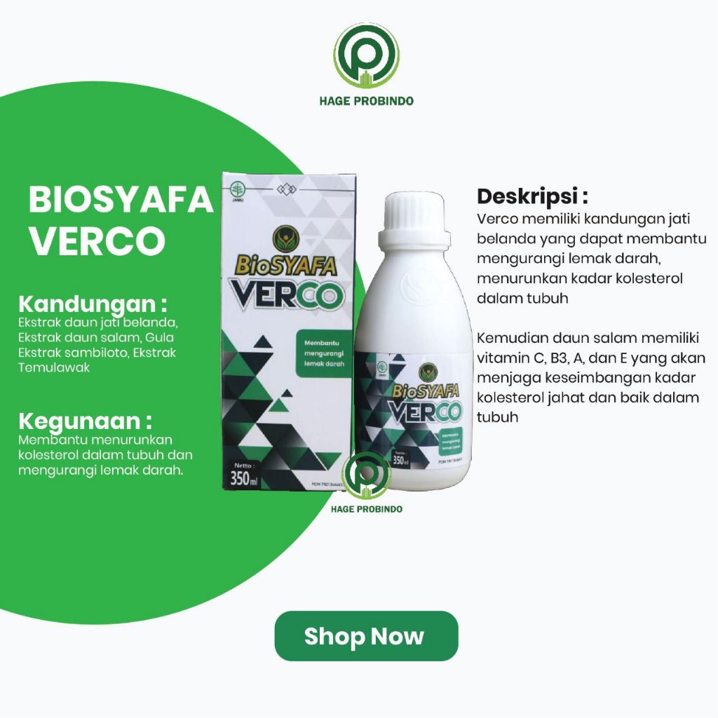 Biosyafa Verco | Biosyafa Kolesterol | Mengurangi Kadar Kolesterol Dan Penumpukan Lemak Hati