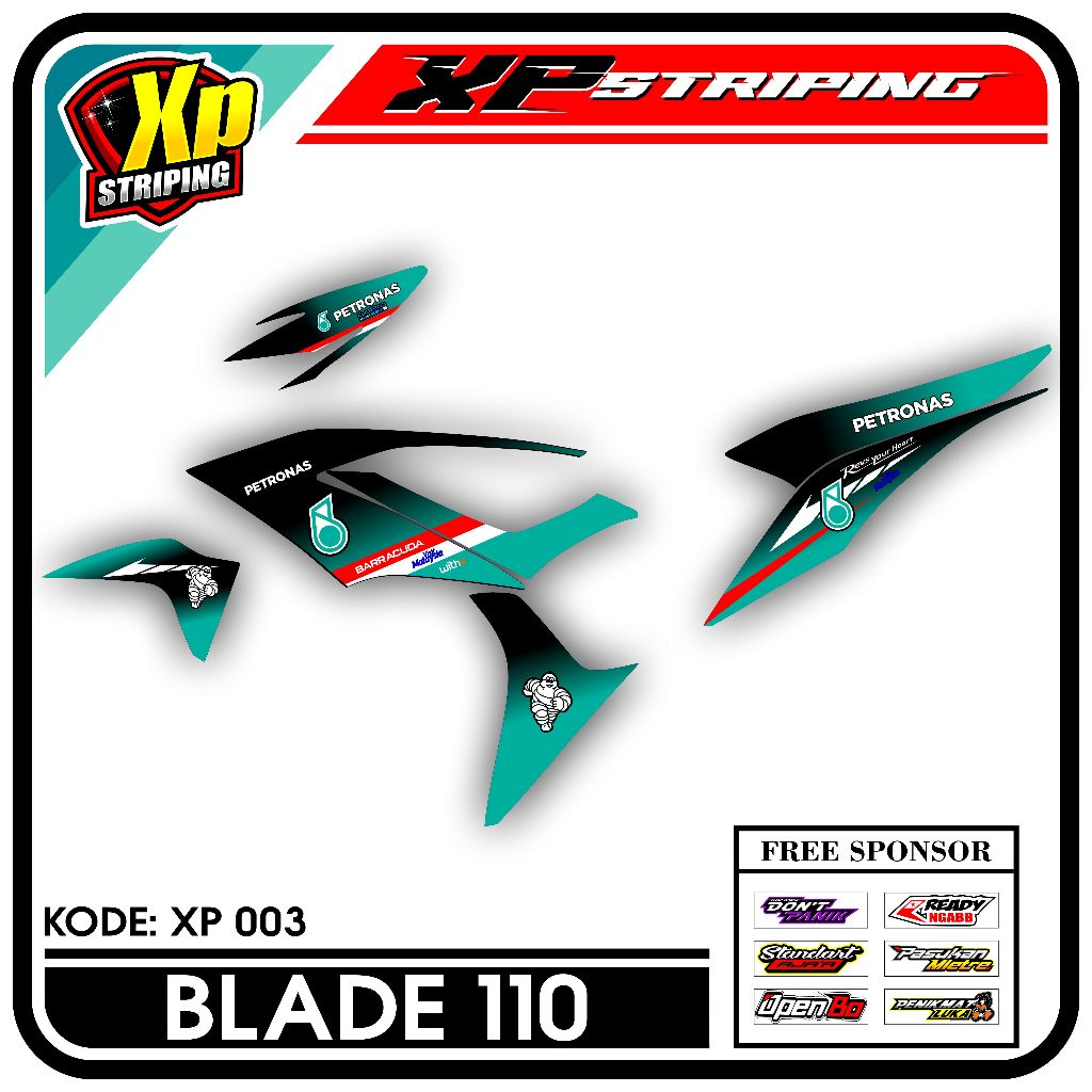 Striping Blade 110 - Sticker Striping Honda Blade 110 Desain Petronas XP.03