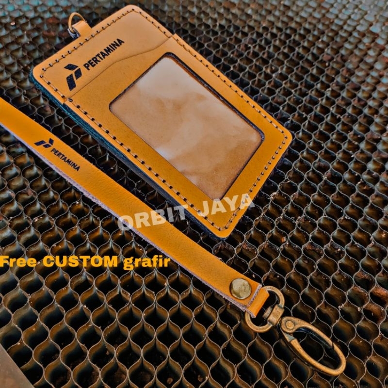 

Lanyard/Nametag id card kulit asli