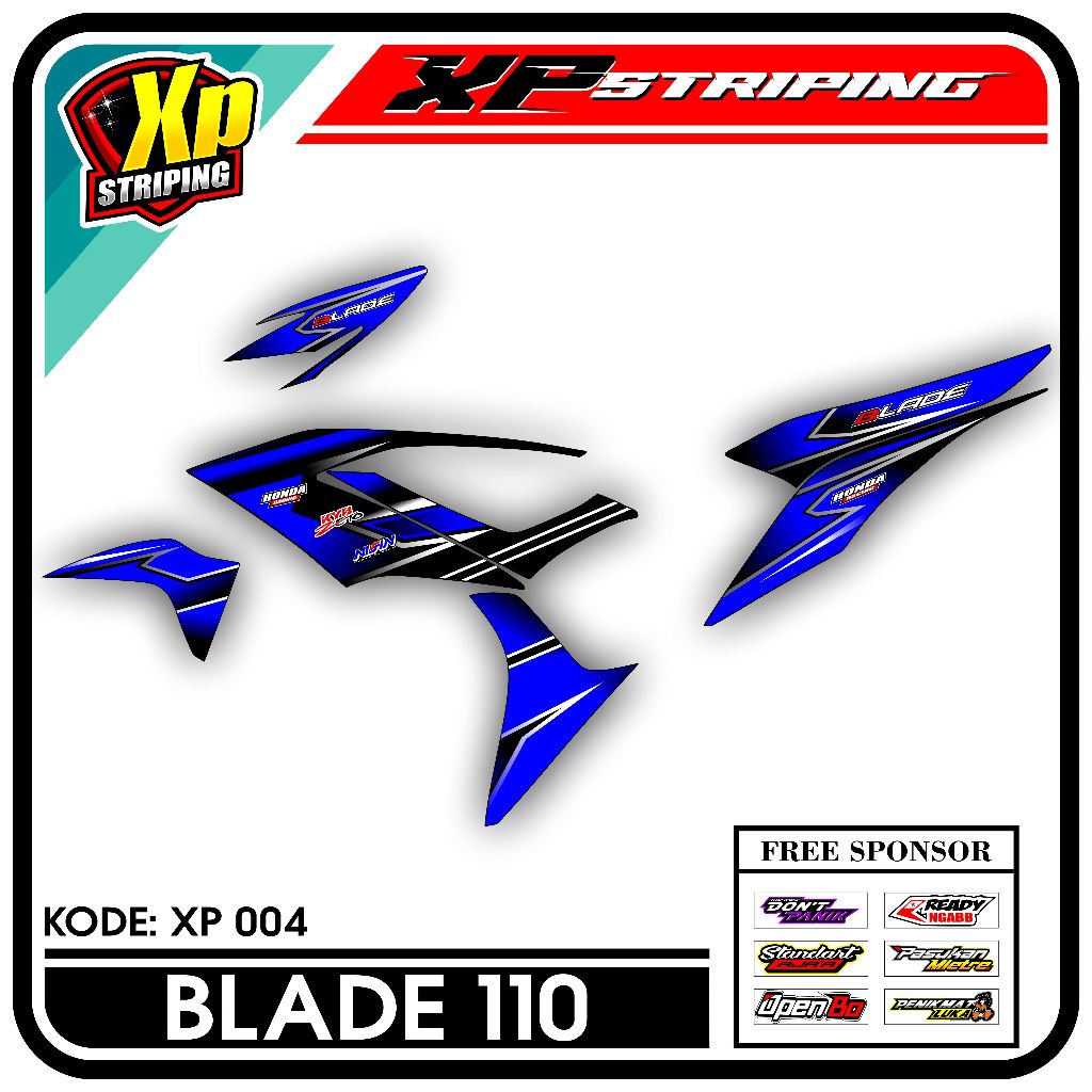 Striping Blade 110 - Sticker Striping Striping Blade 110 Desain Racing XP.04