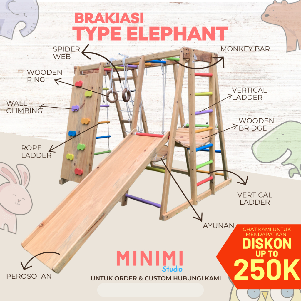 Brakiasi Type Elephant - Indoor Gym Jungle Kids Anak Tangga Brakiasi