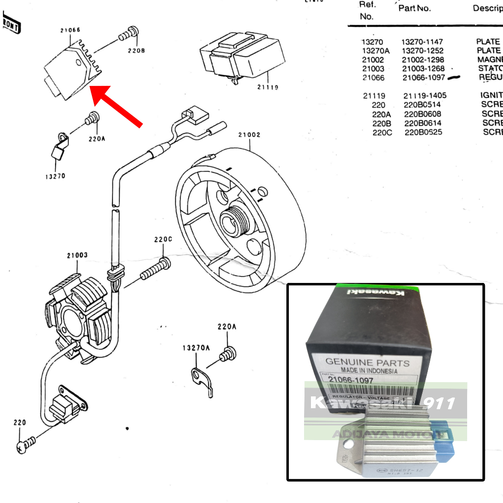 KIPROK KAZE ORIGINAL KAWASAKI 21066-1097