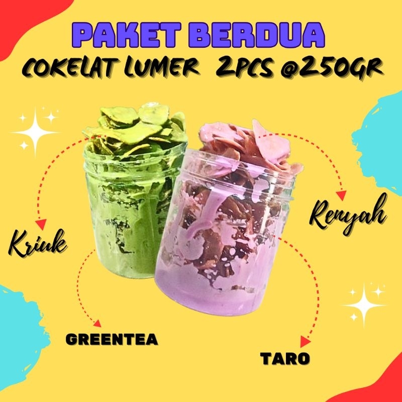 

KERIPIK PISANG TARO-GREENTEA LUMER 2PCS/@250GR snack food makanan kering camilan cemilan banana manis