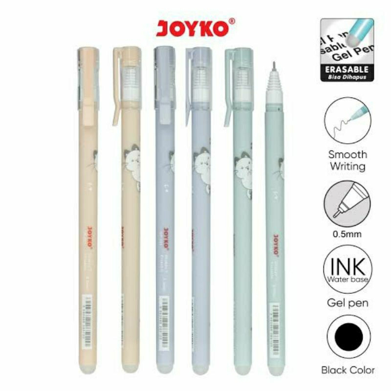 

pulpen / pen / bolpoin JOYCO Erasable Pen Shokyo GP-334 Bolpen Bisa Dihapus Hitam 1pc